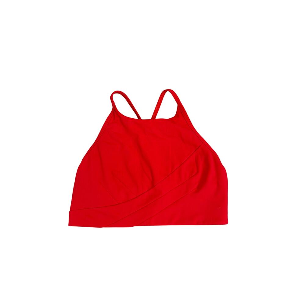 Lululemon Flow Y Wrap Front High Neck Activewear Sports Bra Red Size 4